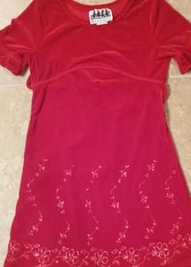 Little Girls Red Velvet Holiday Dress Sz.7
